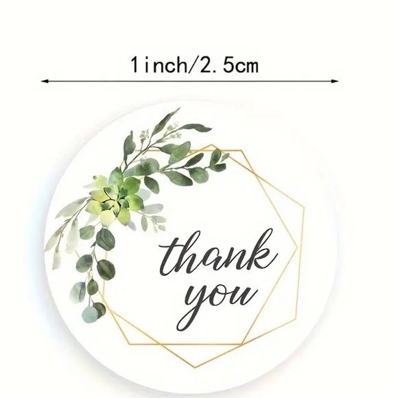 Greenery Thank You Stickers - Picture 2 of 2